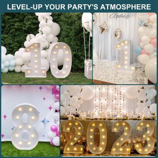 No. 3 - YOSWPP 3FT Large Marquee Light Up Letters Numbers Giant Mosaic Balloon Frame DIY Kit - 5