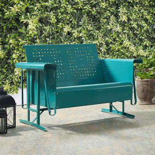 No. 4 - Crosley Furniture CO1024-TU Bates Retro Metal Outdoor Loveseat Glider - 2