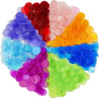 No. 2 - Hebayy 500 Transparent 8 Color Clear Bingo Counting Chip Plastic Markers - 2