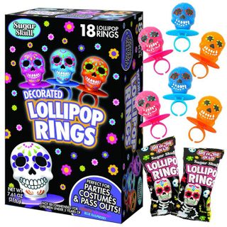 No. 8 - Halloween Day of the Dead Sugar Skull Lollipop Rings - 1