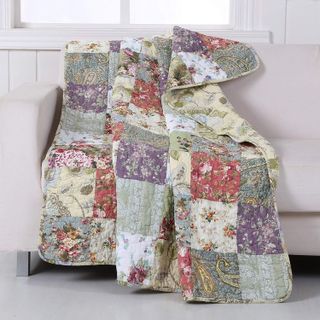 No. 5 - Greenland Home Blooming Prairie Quilted Patchwork Throw - 2