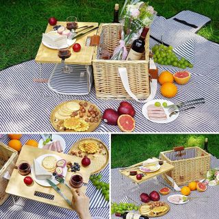 No. 6 - Wicker Picnic Basket for 2 with Detachable Table - 4