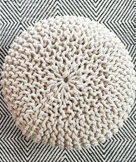 No. 2 - Cotton Knitted Round Pouf - 4