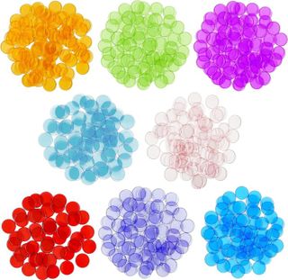 No. 2 - Hebayy 500 Transparent 8 Color Clear Bingo Counting Chip Plastic Markers - 3