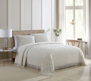 No. 3 - Beatrice Home Fashions Medallion Chenille Bedspread - 3