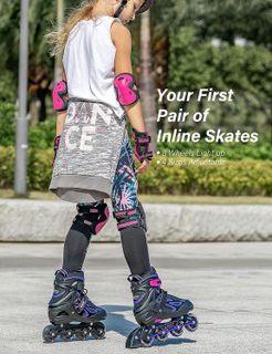 No. 1 - 2PM SPORTS Vinal Girls Adjustable Flashing Inline Skates - 2