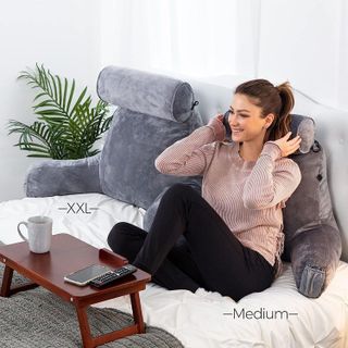 No. 10 - Husband Pillow XXL Dark Grey Backrest with Arms - 5