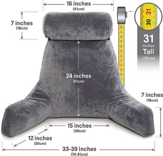 No. 10 - Husband Pillow XXL Dark Grey Backrest with Arms - 3