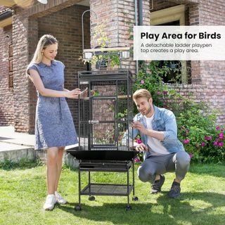 No. 10 - VIVOHOME 72 Inch Wrought Iron Large Bird Cage - 2