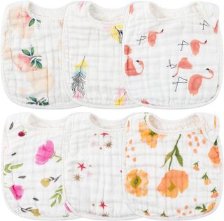 No. 3 - Zainpe 6Pcs Snap Muslin Cotton Bibs - 1