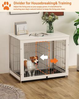 No. 10 - Piskyet Wooden Dog Crate Furniture with Divider Panel - 4