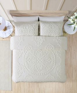 No. 3 - Beatrice Home Fashions Medallion Chenille Bedspread - 2