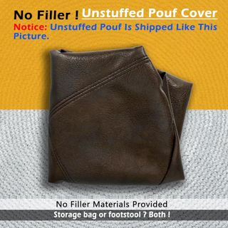 No. 7 - Thgonwid Unstuffed Faux Leather Pouf Cover - 3