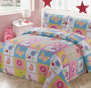 No. 2 - Floral Twin Bedspread Coverlet - 1