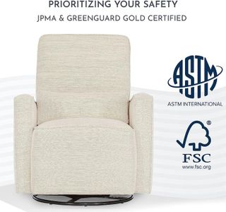 No. 1 - Evolur Holland Upholstered Plush Seating Glider Swivel - 4