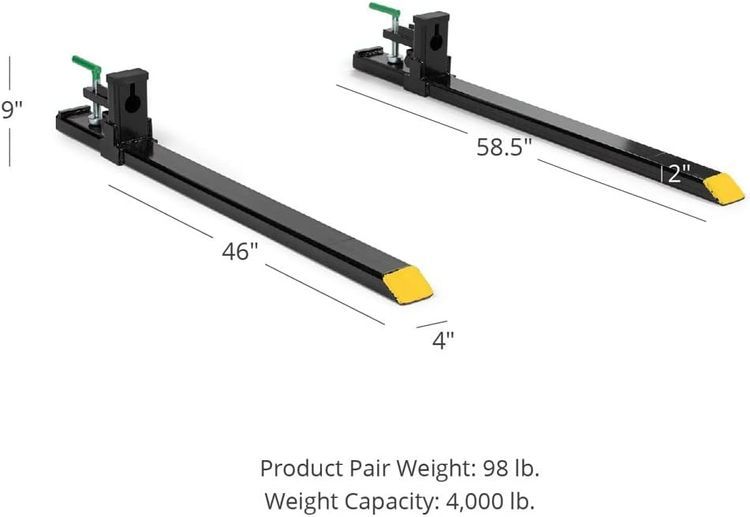 No. 7 - Titan Attachments Medium-Duty 60" Clamp-on Pallet Forks - 2