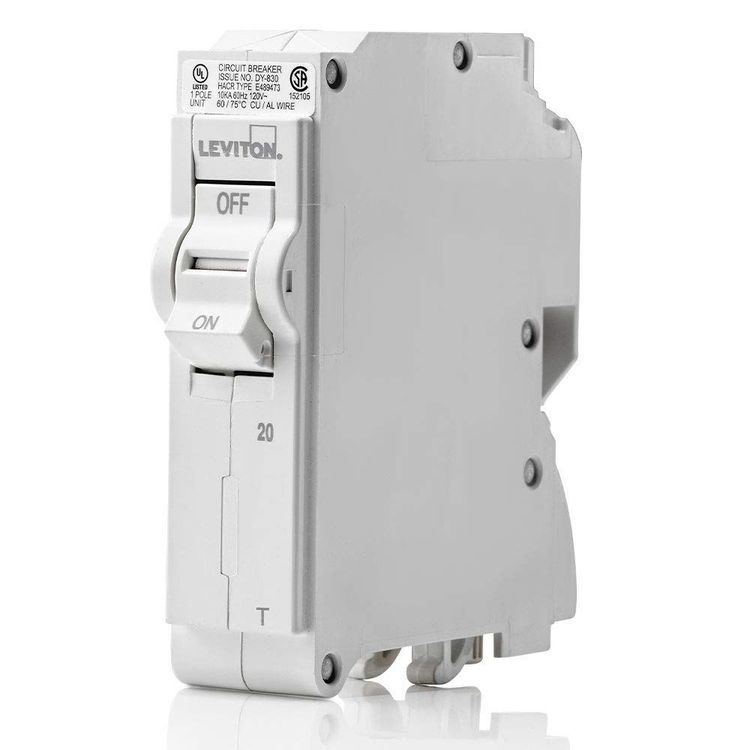 No. 7 - Leviton LB120-T 20A 1-Pole Plug-On Standard Branch Circuit Breaker - 1