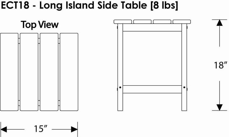 No. 8 - POLYWOOD Long Island 18" Side Table - 3