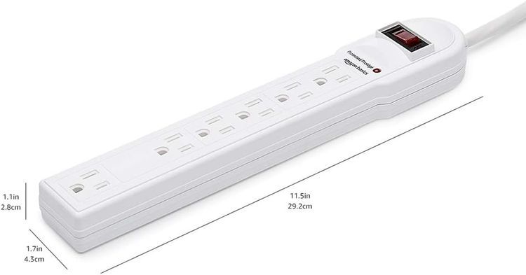 No. 3 - Amazon Basics Rectangular 6-Outlet Surge Protector Power Strip - 5