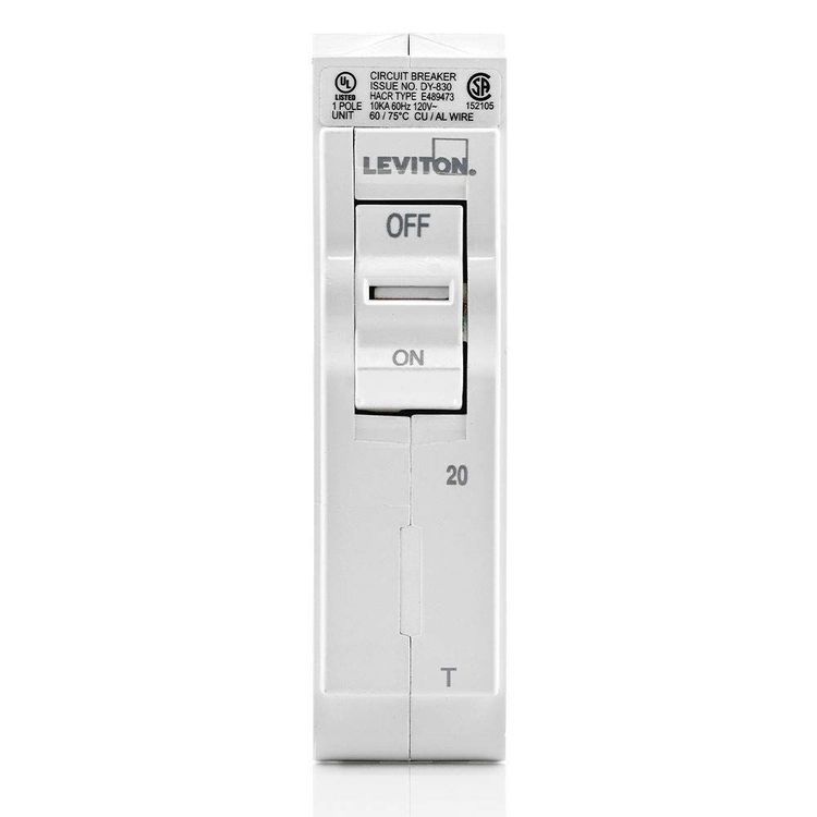 No. 7 - Leviton LB120-T 20A 1-Pole Plug-On Standard Branch Circuit Breaker - 2