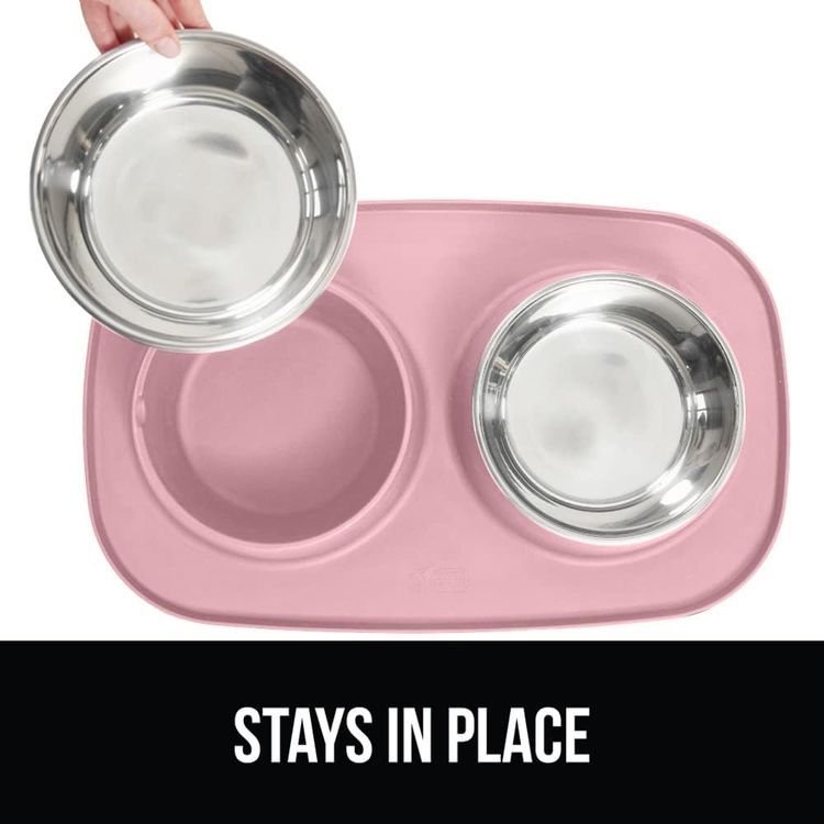 No. 9 - Gorilla Grip Cat and Dog Bowls Silicone Feeding Mat Set - 4