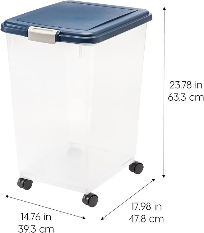 No. 5 - IRIS USA 69qt/50lbs Airtight Pet Food Storage Container With Casters - 2