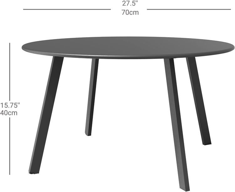 No. 1 - Grand Patio Round Steel Patio Coffee Table - 4