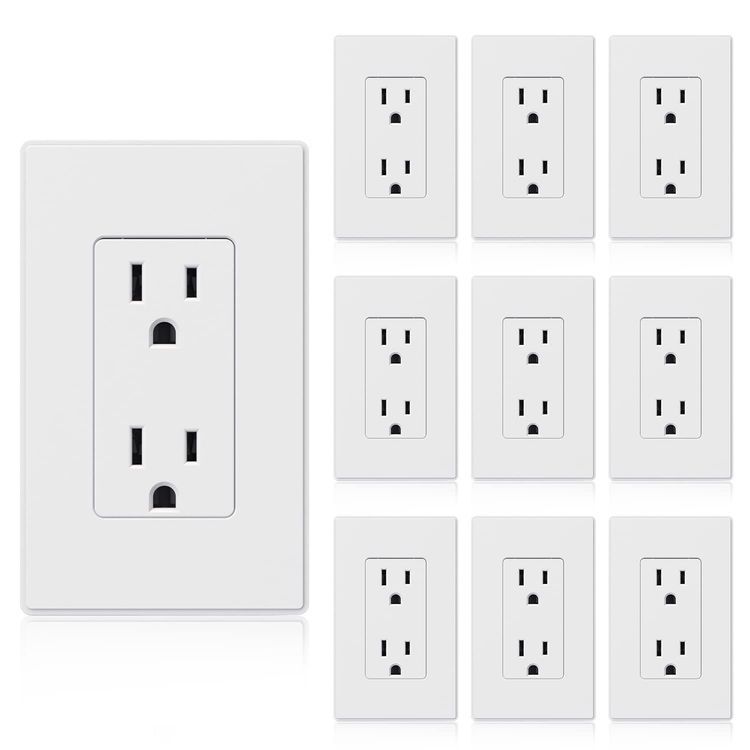 No. 4 - ELEGRP Matte White Standard Decorator Electrical Wall Receptacle Outlet - 1