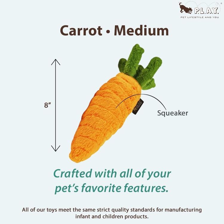 No. 7 - P.L.A.Y. PET LIFESTYLE AND YOU Plush Carrot Dog Toy - 2