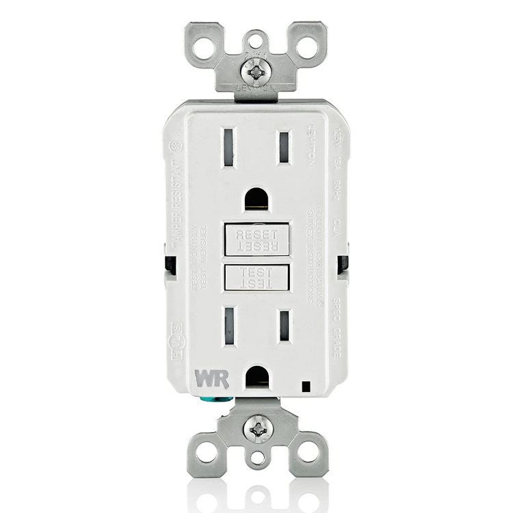 No. 10 - Leviton GFWT1-W Self-Test SmartlockPro Slim GFCI Weather-Resistant and Tamper-Resistant Receptacle - 1