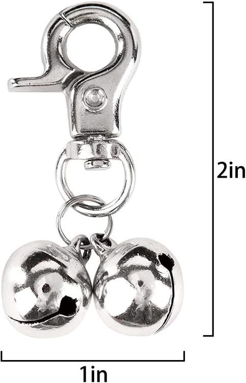 No. 7 - EXPAWLORER 2 Sets Bell Training Charm Pendants Jewelry for Pet Dog Cat Necklace Collar (Silver) - 2