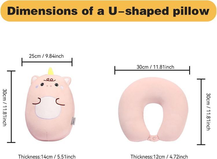 No. 6 - Round Pink Unicorn Travel Pillow - 5