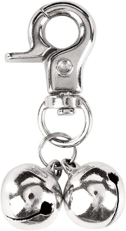 No. 7 - EXPAWLORER 2 Sets Bell Training Charm Pendants Jewelry for Pet Dog Cat Necklace Collar (Silver) - 1