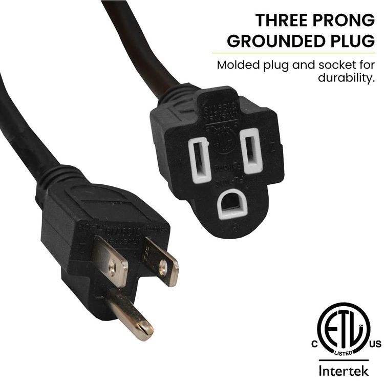 No. 8 - Go Green Power Inc. GG-13725BK 16/3 Heavy Duty Extension Cord - 5