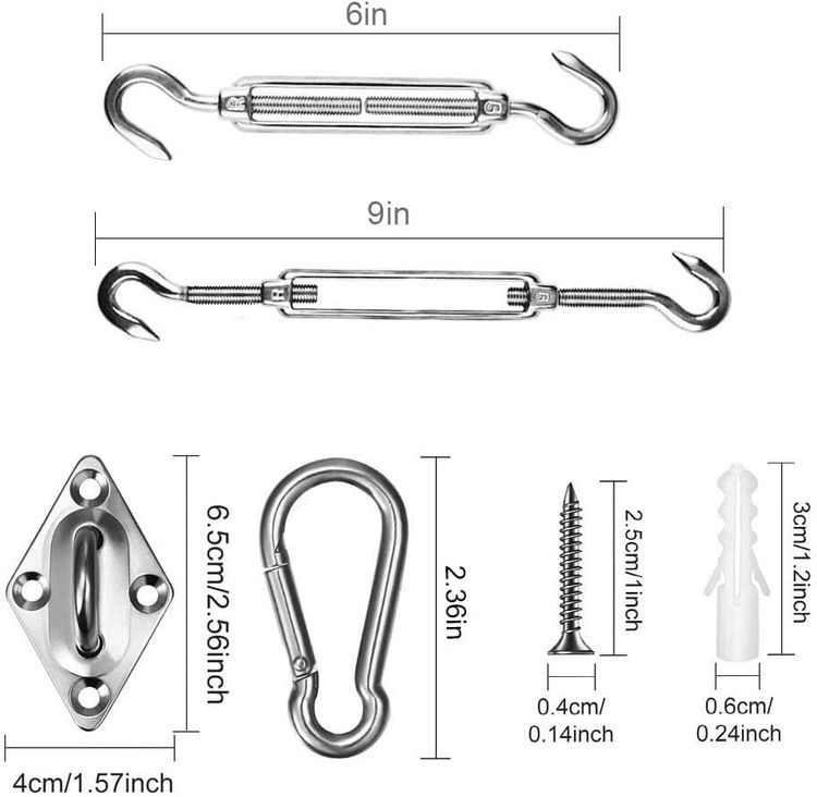 No. 5 - TooTaci Triangle Sun Shade Hardware Kit - 2