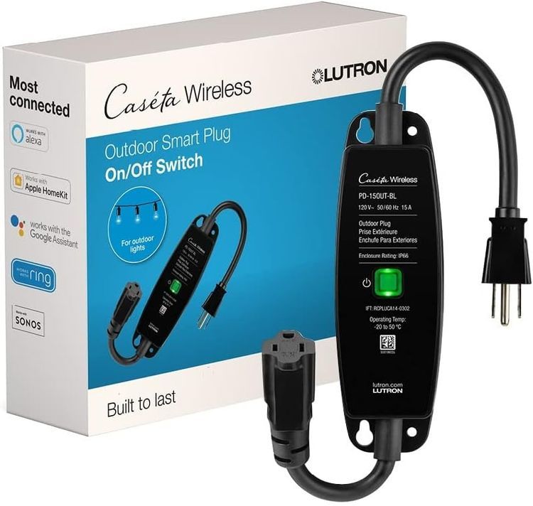 No. 9 - Lutron Caséta Weatherproof+ Outdoor Smart Plug On/Off Switch - 1