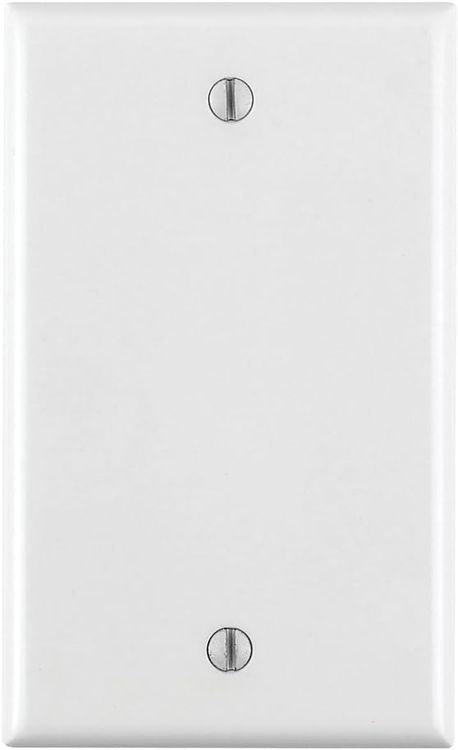 No. 10 - Leviton 88014 001-88014-WHT Single Gang White Blank Box Mounted Plastic Wallplate - 1