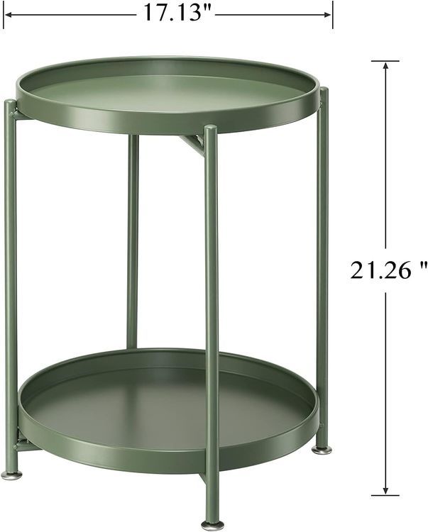 No. 8 - Danpinera 2 Tier Metal Side Table - 4