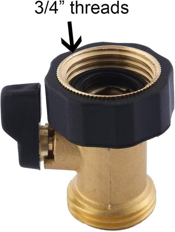 No. 9 - HQMPC Heavy Duty Brass Shut Off Valve Garden Hose Shut Off Valve Garden Hose Connector - 4