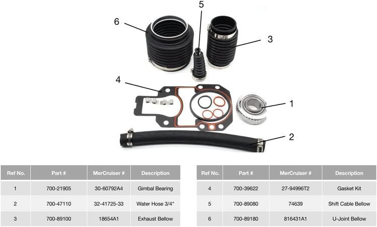 No. 8 - Mercruiser Transom Seal Bellows Kit - 4