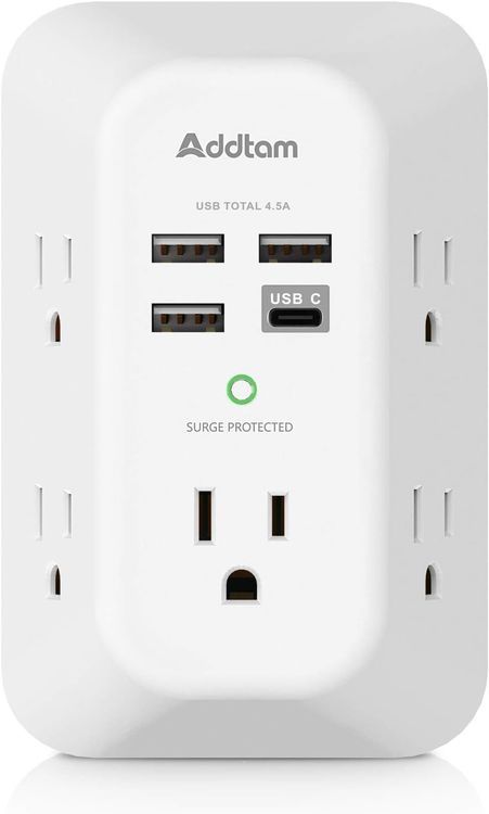 No. 10 - USB Charger Surge Protector 5 Outlet Extender - 1