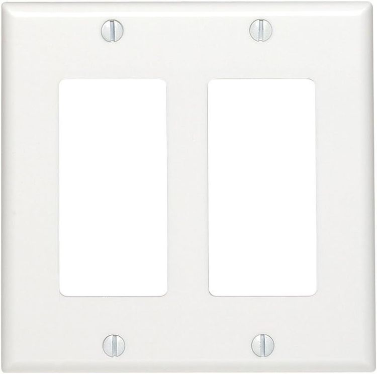 No. 9 - Leviton 80409-W 2-Gang Decora/GFCI Device Wallplate - 1