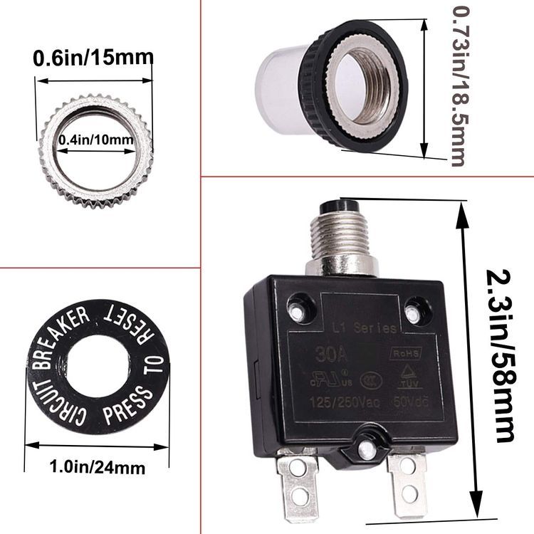 No. 3 - smseace 15Amp Electric Button Breaker - 3