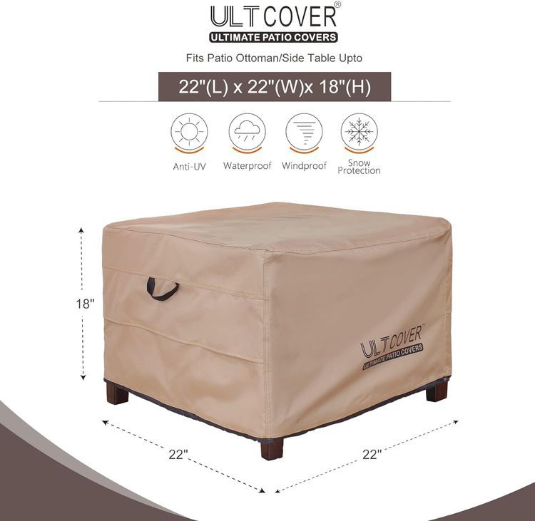 No. 2 - ULTCOVER Waterproof Patio Ottoman Cover - 2