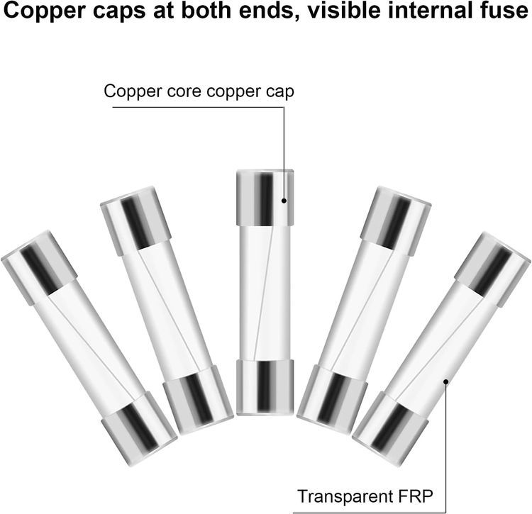 No. 9 - weideer 10pcs 5x20mm/6x30mm 18 AWG Inline Screw Type Fuse Holder + 15 Values 150 pcs Fast Blow Glass Fuses - 4