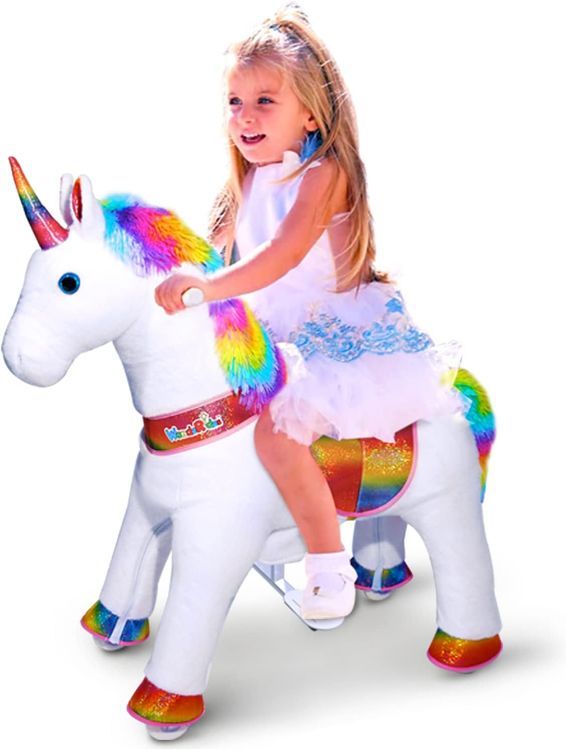 No. 5 - WondeRides Ride on Rainbow Unicorn Horse - 1