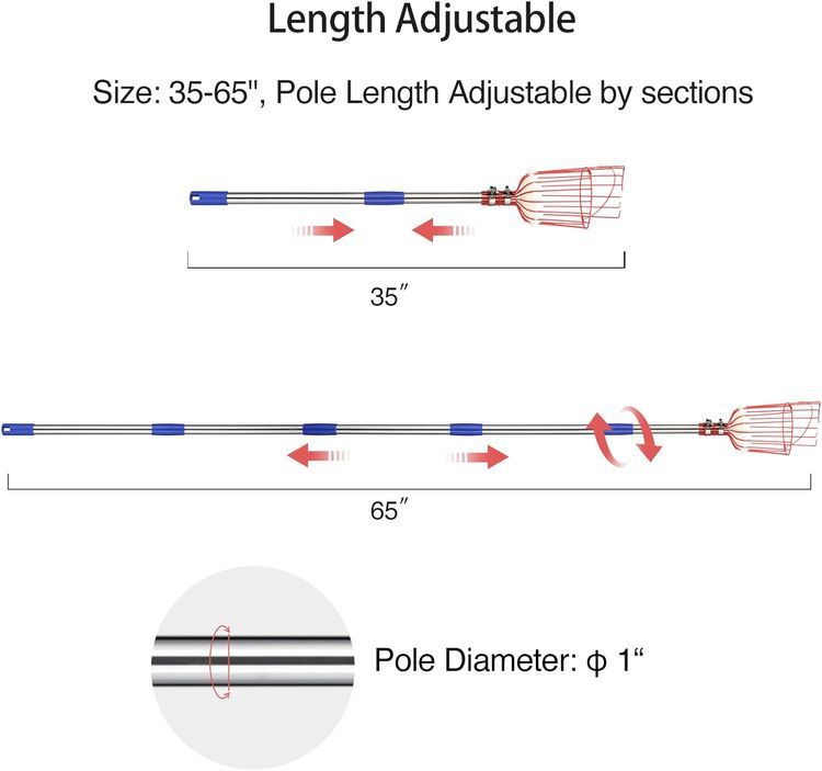 No. 8 - Fruit Picker Pole Tool with Basket - 4