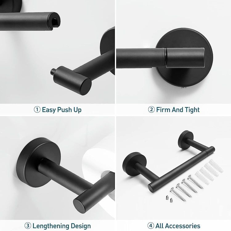 No. 3 - POKIM Black Toilet Paper Holder - 4