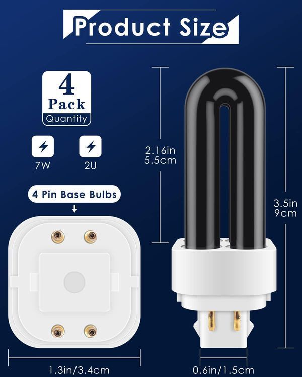 No. 7 - 7W Replacement Bulbs for Dynatrap DT1050 DT1100 DT1250 - 4