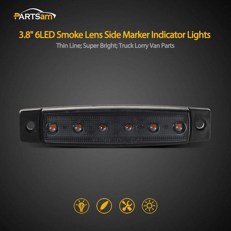 No. 2 - Partsam 10Pcs Thin Amber LED Side Marker Lights - 2